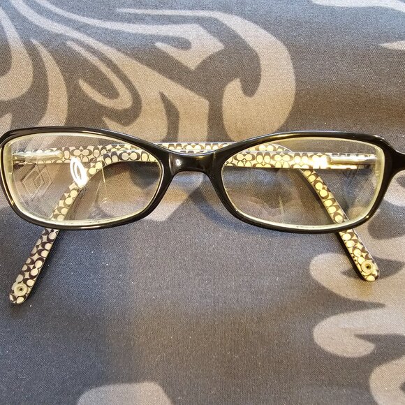 COACH LIZZIE (514) Eyeglasses 135mm Black Small Patterned - Picture 3 of 5